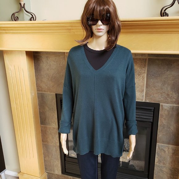 TROUVE, Long sleeve pullover hunter green sweater, Size: large - Picture 6 of 12